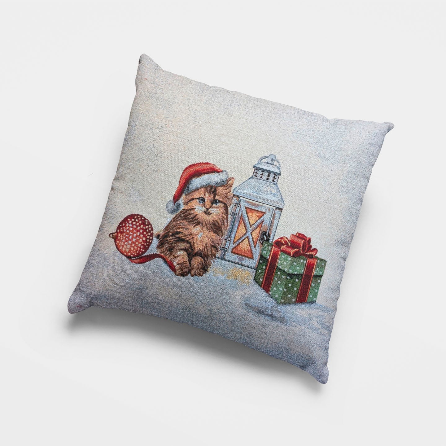 Χριστουγεννιάτικη Μαξιλαροθήκη 45x45 Cotone | Cat Candle