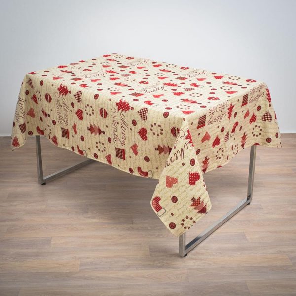 xριστουγεννιάτικο Τραπεζοκαρέ 140x140 Cotone | Merry Love