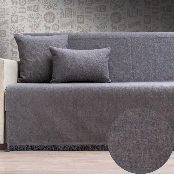 Ριχτάρι τετραθέσιου 170x340 Cotone SOFI γκρι σκούρο