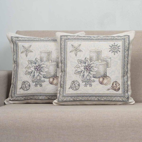 xριστουγεννιάτικη Μαξιλαροθήκη 45x45 Cotone | Silver a