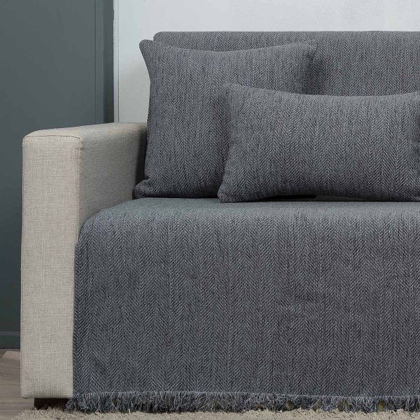 Ριχτάρι τετραθέσιου 175x340 Cotone Vivian Γκρι πετρόλ