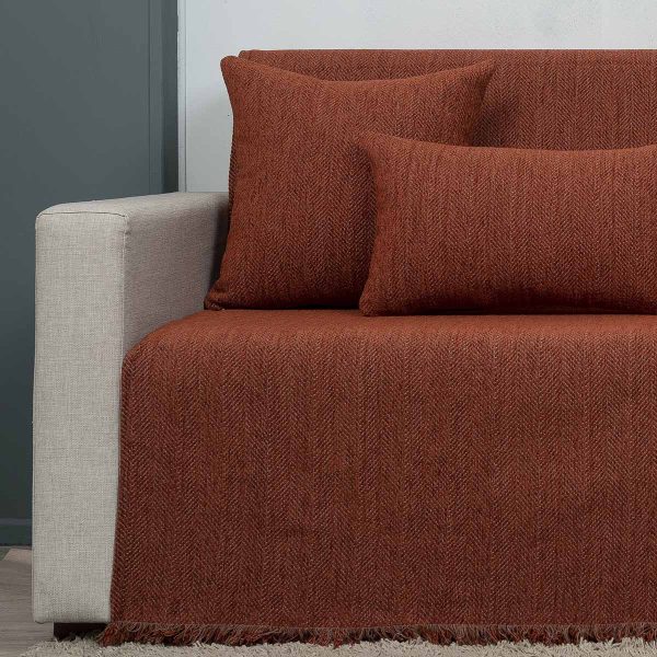 Ριχτάρι πολυθρόνας 175x170 Cotone Vivian Κεραμιδί