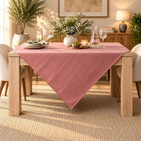 Τραπεζοκαρέ Βελούδο 140x140 Cotone | Leo Σάπιο μήλο